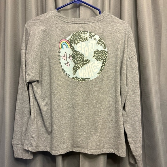 adidas® Long Sleeve Heather Rainbow Pocket Tee sports unite 122 - Picture 2 of 8